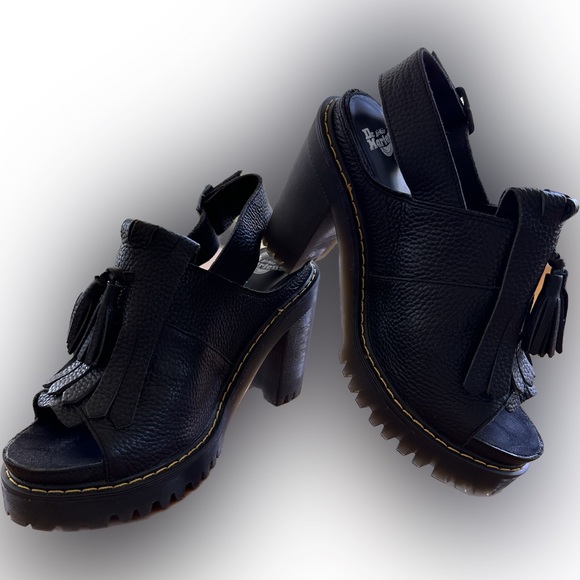 New Dr. Martens Seraphina Kiltie Tassel Platform Heeled Clogs Size EU 39 US 8 - Picture 5 of 9